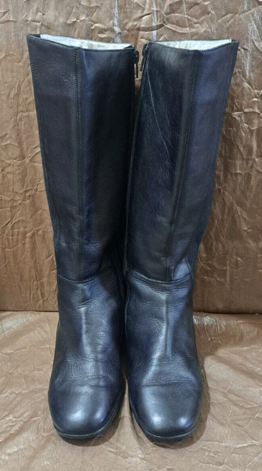 BOTAS ROS HOMMERSON MUJER 9.5WW CUERO NEGRO HASTA LA RODILLA CON TACONES NUEVOS Foto 2 de 4