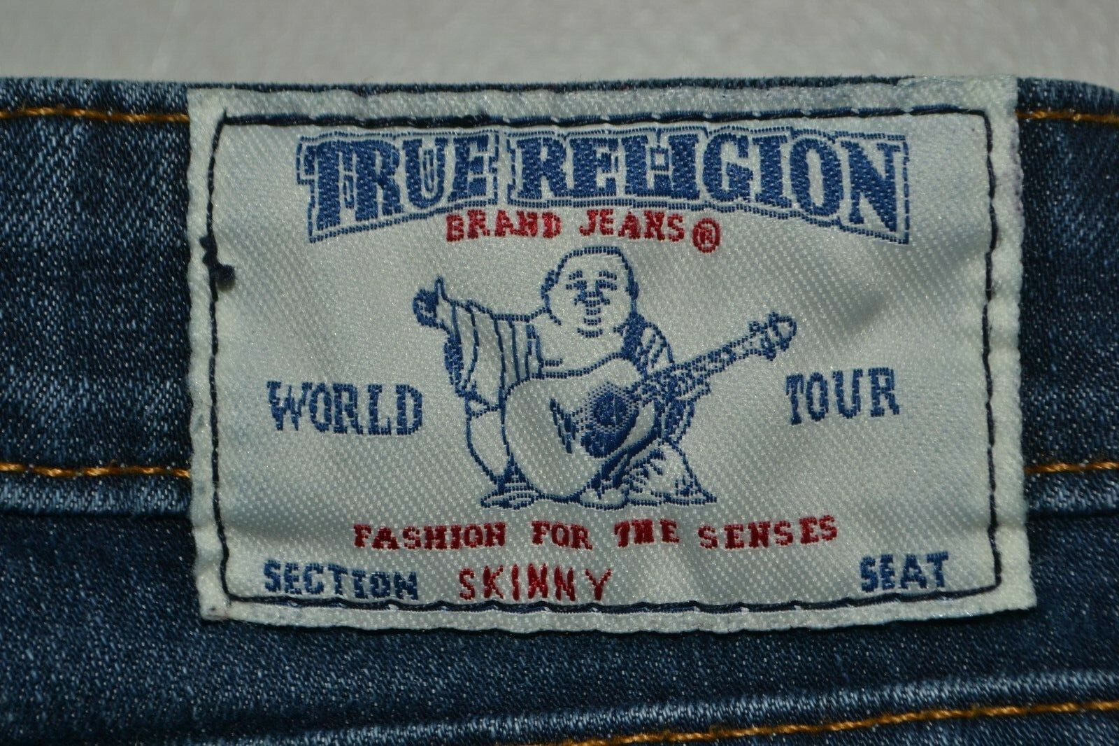 True Religion Women's Skinny Straight No Pocket Flaps Blue Jeans Sz 29x32 thumbnail 3