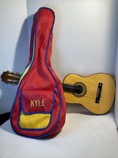 1990’s Lillian Vernon Skylark Kids Acoustic Guitar W/ Soft Case Embroidered Kyle