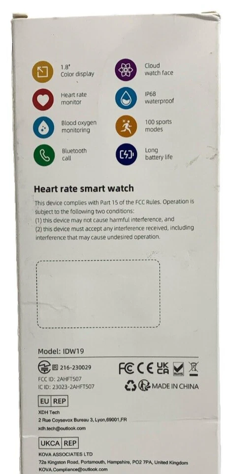 Reloj inteligente IDW19 pantalla a color de 1,8 pulgadas frecuencia cardíaca monitor de oxígeno en sangre rosa Foto 3 de 4