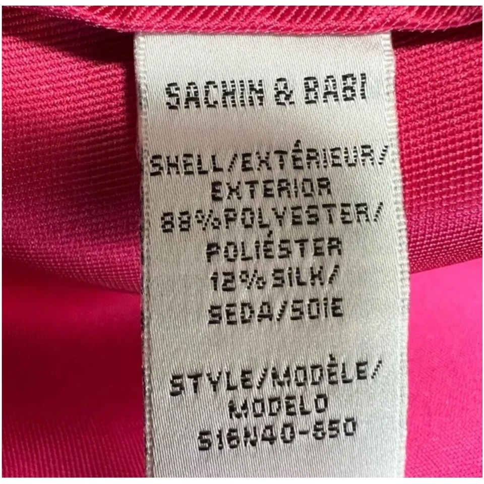 $350 NUEVO CON ETIQUETAS SACHIN & BABI Noir Canna Falda Plisada Línea A Midi Rosa Tropical Talla 6 Foto 4 de 4