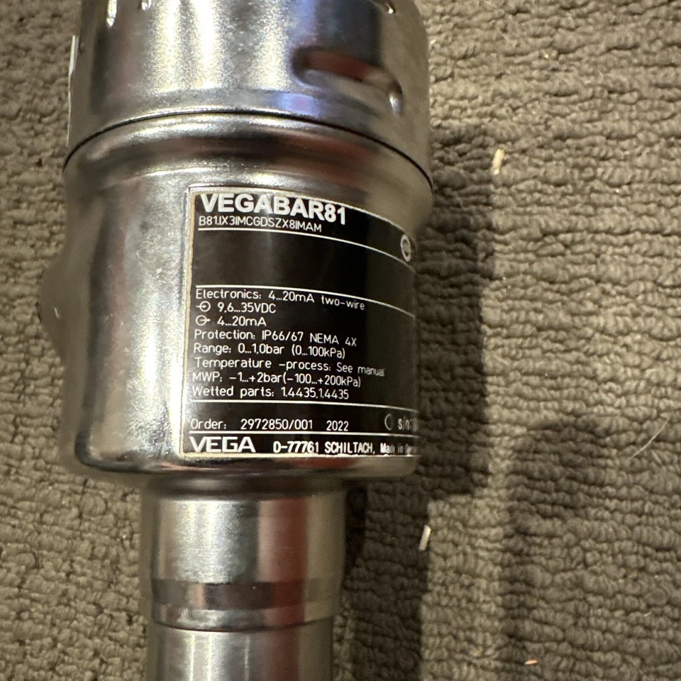 Vega Vegabar 81 Pressure Transmitter B81.IX3IMCGDSZX8IMAM Hygienic Stainless - Image 2 of 4