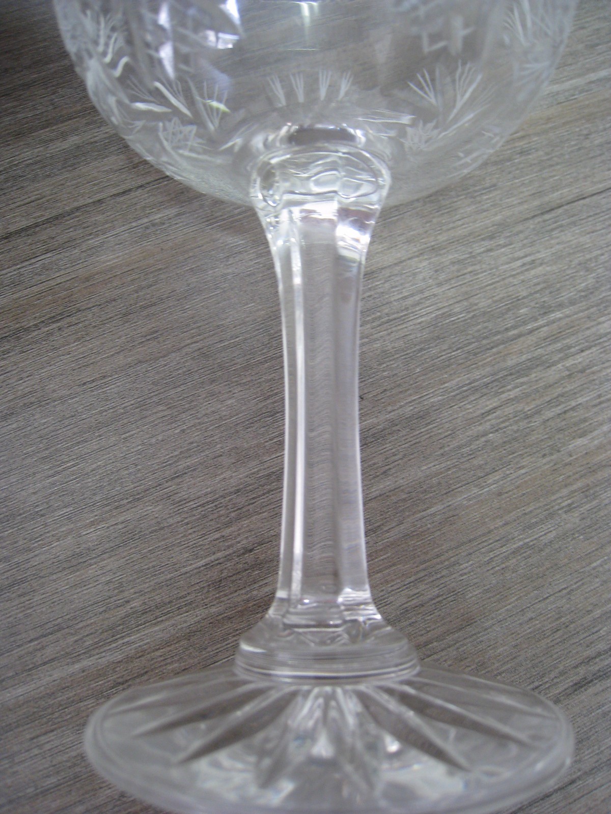 Set of 4 Zawiercie Poland Hand Cut Lead Crystal Etched Goblets , Glasses eBay
