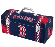 Boston Red Sox 16” Metal Tool Box MLB Team Promark W/ Divider Tray