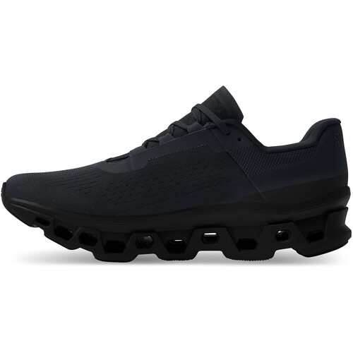 que shoes LL 25cm plain black キュー On Cloudmonster All Black 61.99025 Speedboard Men's Running
