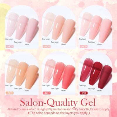 BORN PRETTY Jelly Nude Gel Nagellack 7ml Translucent Soak Off UV Gel Lack