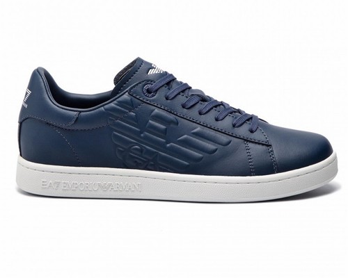 Leather Trainers Navy Sneakers Shoes 