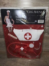 Leg Avenue Nurse Betty Accessory Kit Hat Stethoscope Garter Name Tag NEW!
