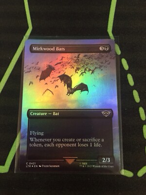 MTG Magic The Gathering Mirkwood Bats Foil Borderless LOTR Commander 