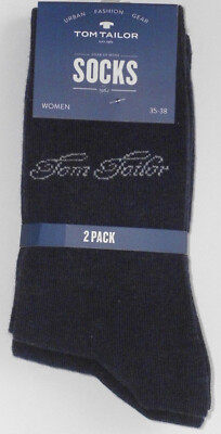 TOM TAILOR Damen uni BAUMWOLLSOCKE mit LOGO 2er-Pack