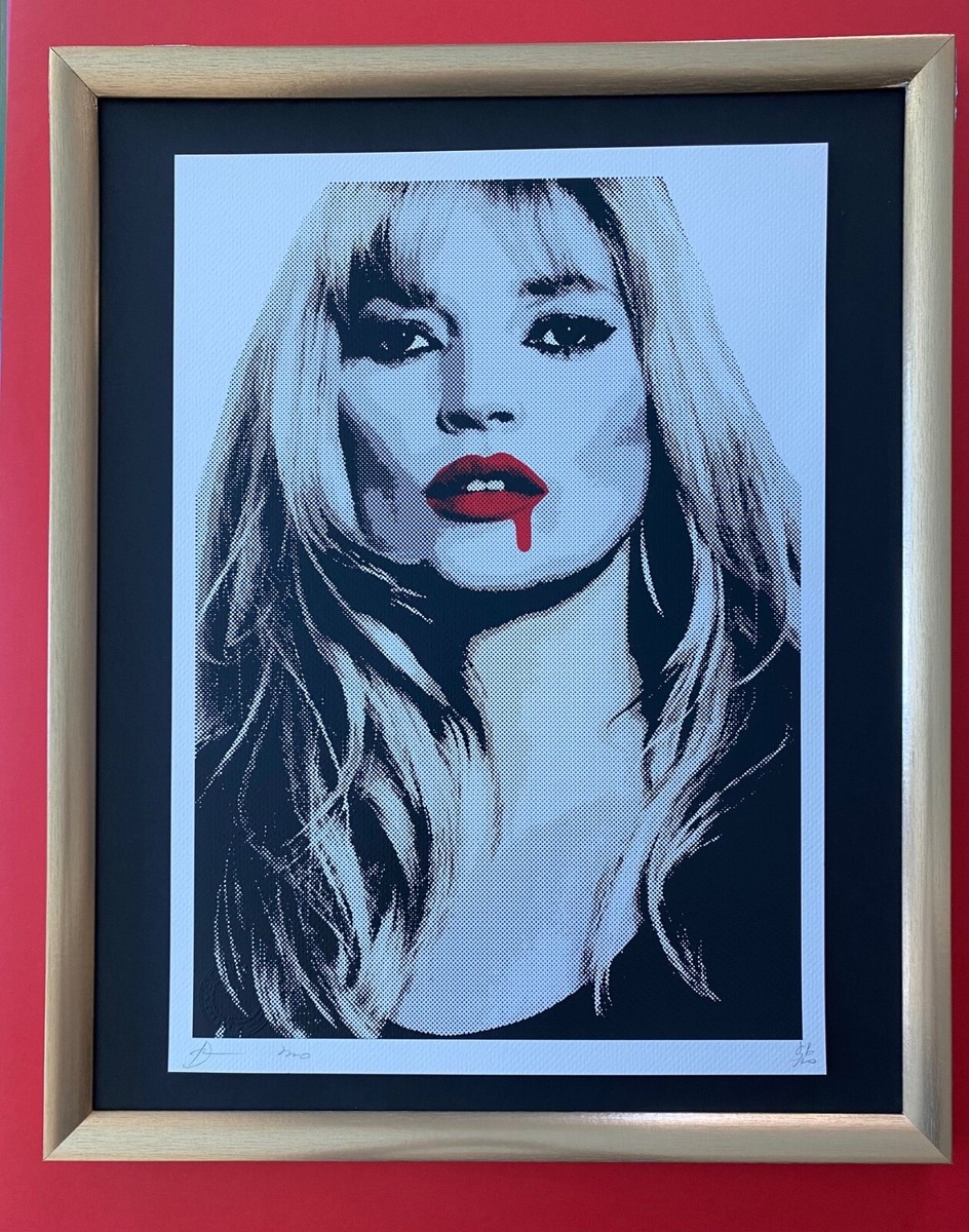 DEATH NYC Hand Signed LG Print Framed 16x20in COA KATE MOSS TOP