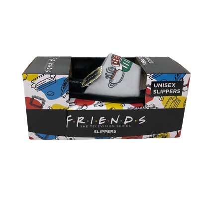 NIB Friends Slippers Slides Central Perk Cafe Gray Size 7 Slippers