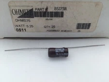 (5 pcs) B5J75R Ohmite, 5 Watt 75 Ohm 5%, Wirewound (Vitreous Enamel) Resistor