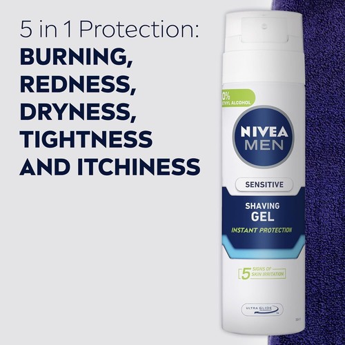 NIVEA MEN Sensitive Shaving Gel 200ml, Chamomile & Vitamin E - Free Delivery Au - Bild 4 von 7