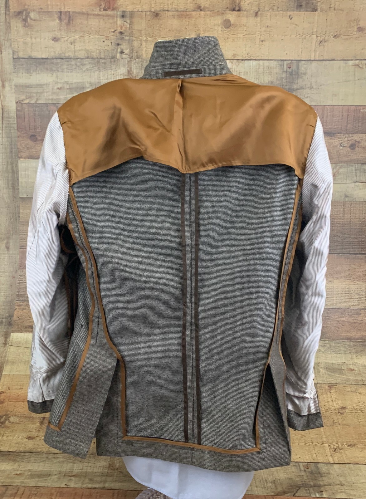 HACKETT Men's Jacket Wool Brown Houndstooth Sport… - image 5