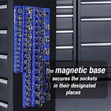 Magnetic Socket Organizer 3PC Socket Holder 1/4" 3/8" 1/2" Dr Metric Socket Tray