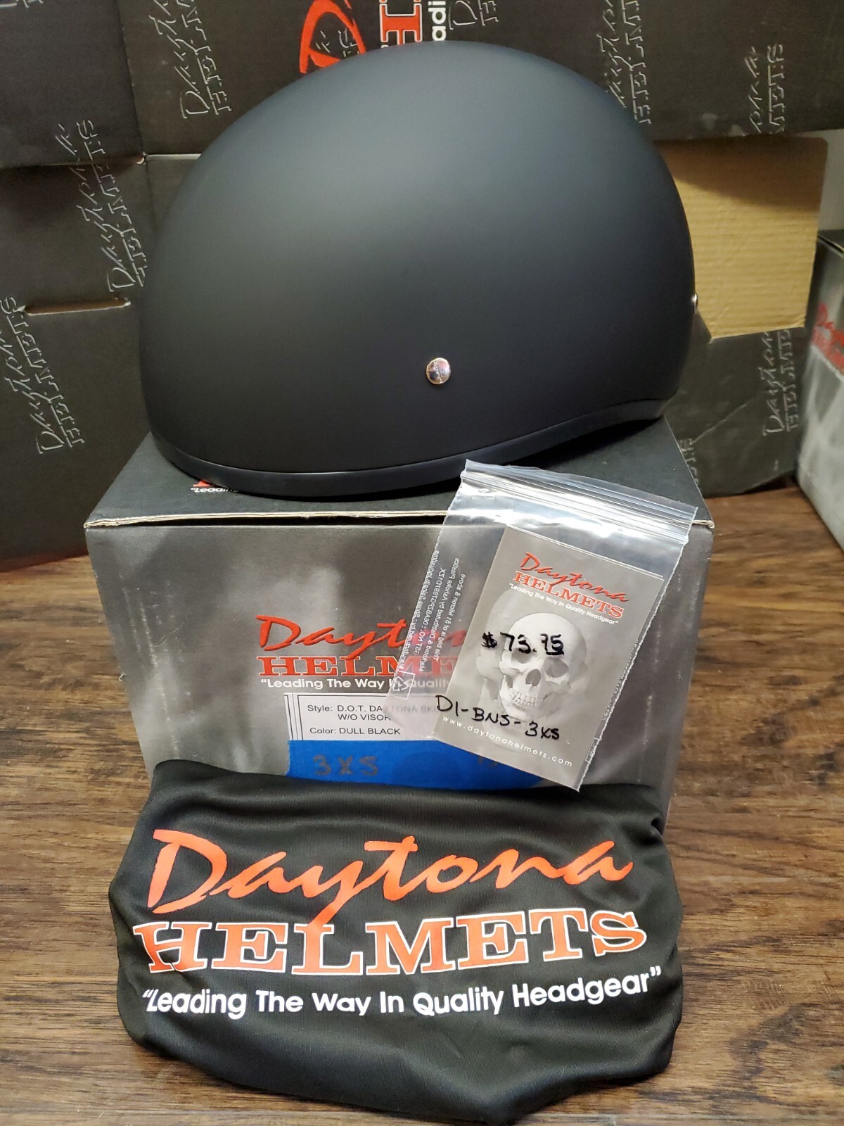 Daytona Helmets Skull Cap Helmet With Visor Daytona Skull Cap W/O