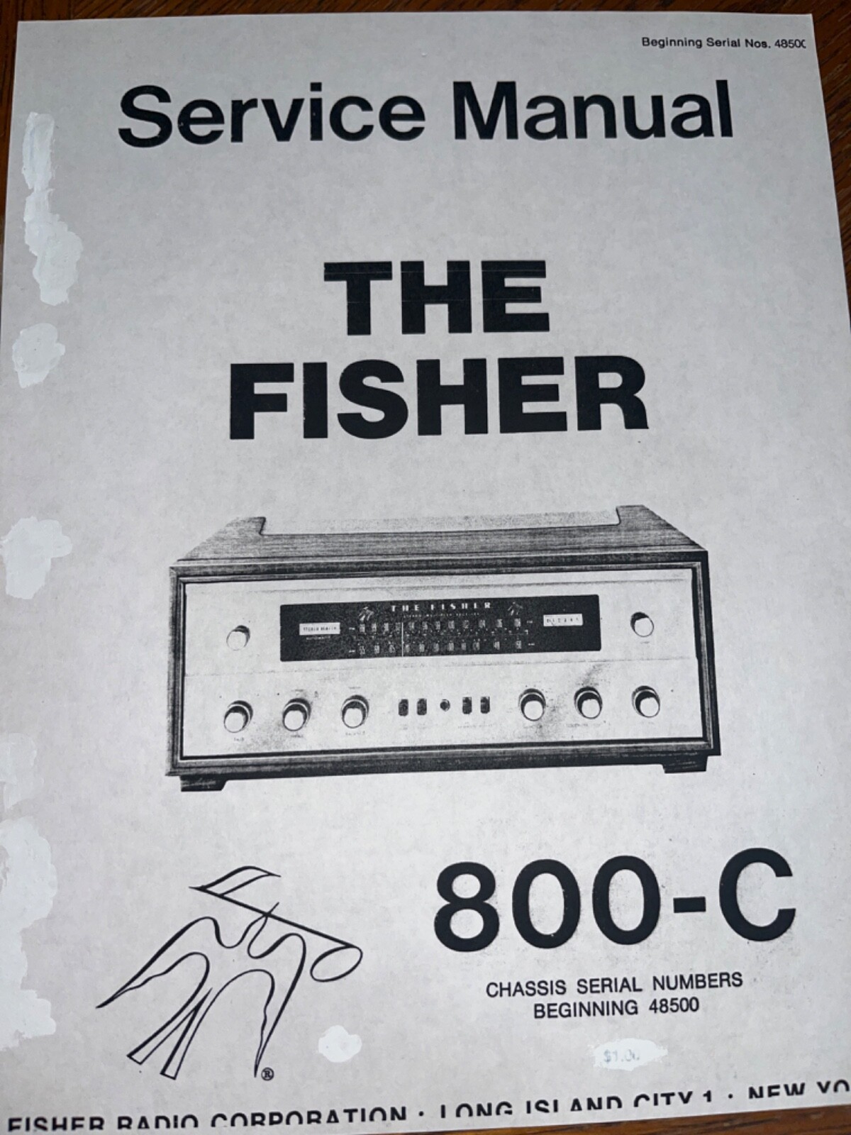 Fisher 800-C Service Manual AM-FM Receiver Stereo System Photocopy 48500