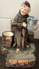 ANTIQUE TABLETOP MONK HOLY WATER FONT WITH SMALL VASELIKE CONTAINERS — photo 1