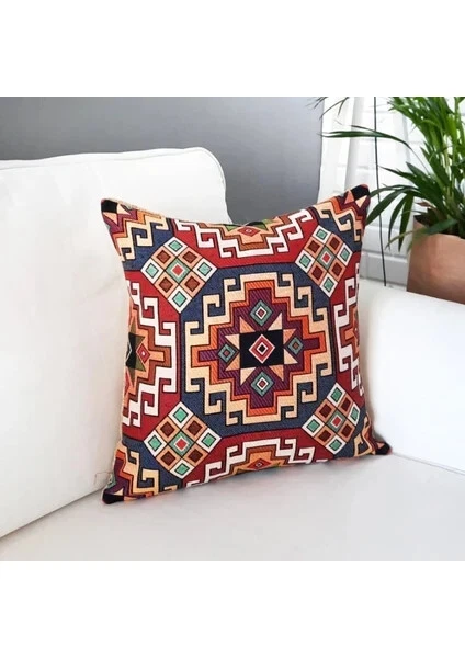 Rug Design Tapestry Pillow Cover,Southwestern Cushion Case,Belgian Tapestry - Image 2 of 4