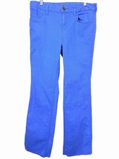Tory Burch Blue Flare Pants Sz 30 Stretch Cotton Bootcut Preppy Chic Trouser