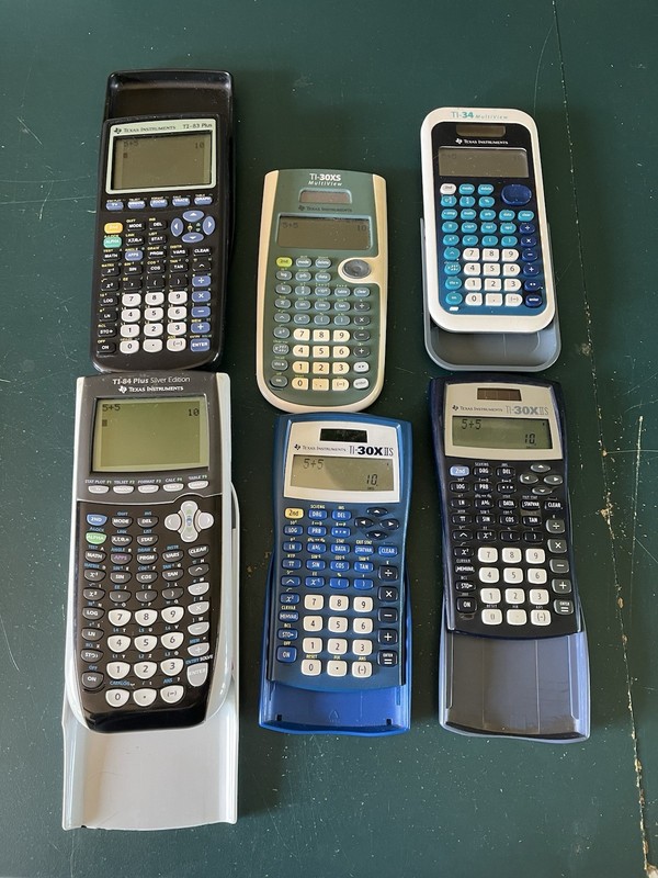 Texas Instruments Lot Of 6 Calculators Working