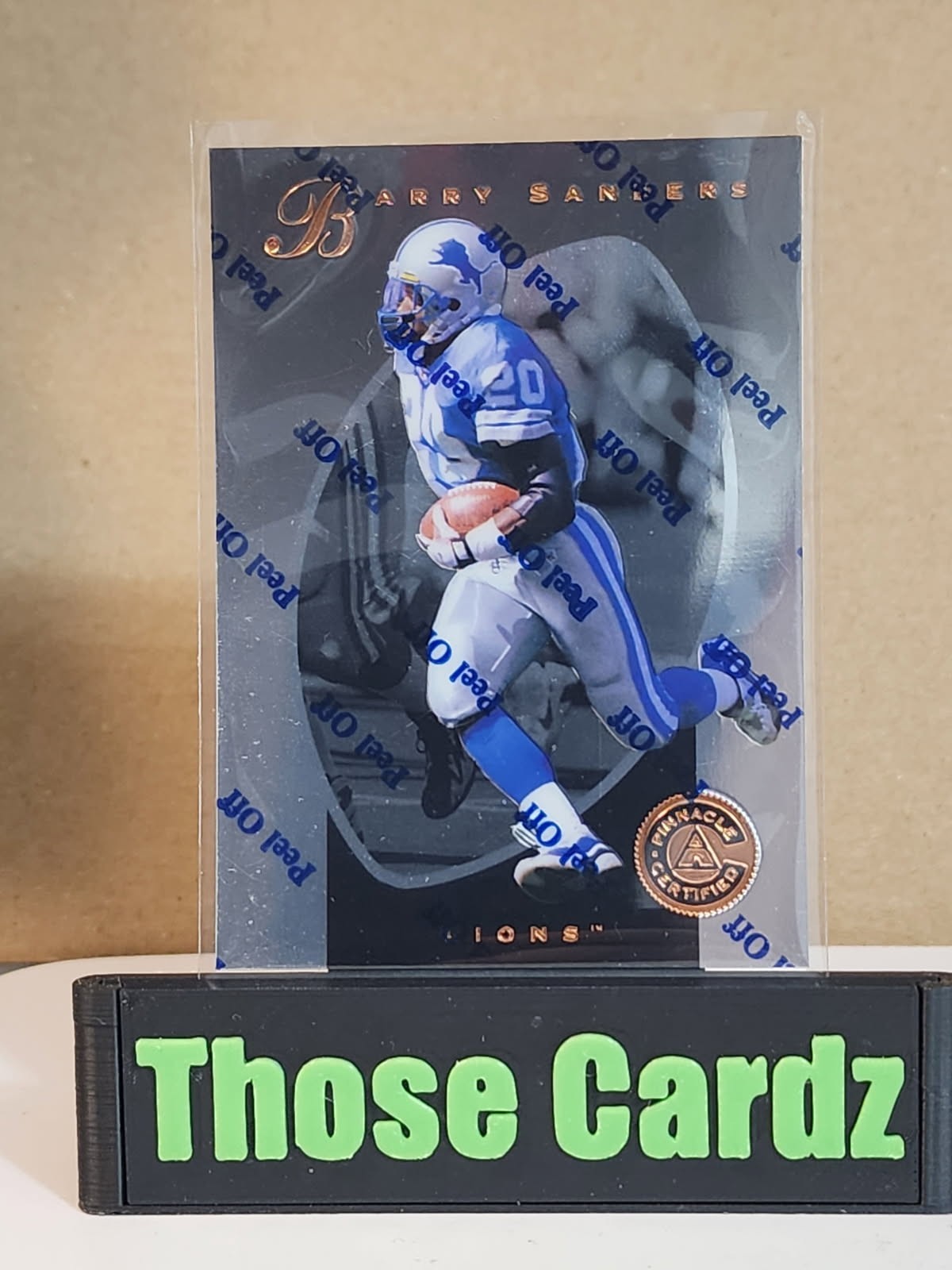 1997 Pinnacle Certified #11 Barry Sanders with Peel Off intact