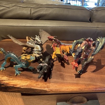 Lot of 5 Fantasy Dragon Figures Assorted Colors Collectible Creatures
