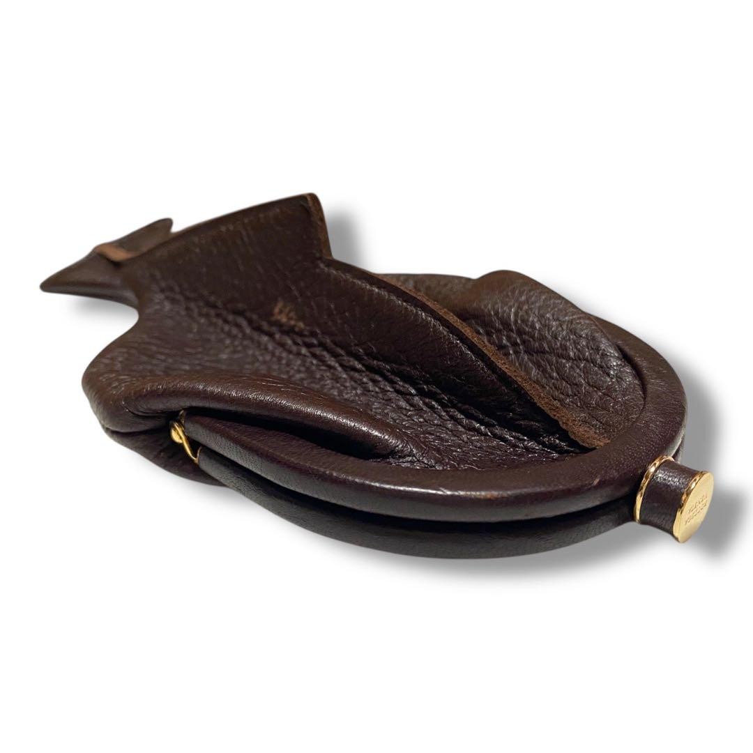 Bottega Veneta Fish Motif Flapjacket Leather Coin Case, Brown, From Japan, y9724 thumbnail 13
