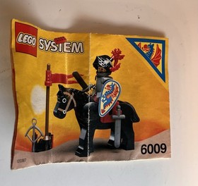 LEGO System, Black Knight with Instructions, Set 6009, 100% Complete, 1992