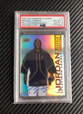 2021 UD platinum legacy # 10 ✍️MICHAEL JORDAN on card AUTO pop 1 signed psa/dna