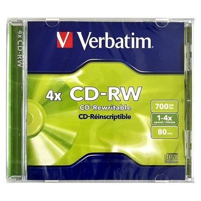 Verbatim CD-RW Rohling 4x Speed 700MB 80min 700MB 1 Stück NEU & OVP