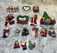 Lot of 16 Vintage Refrigerator Magnets-CHRISTMAS- Assorted Holiday Santa & More!