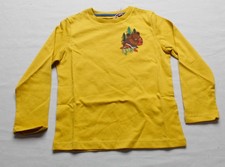 Mini Boden Unisex Kid's Front  Back Printed T-Shirt EH6 Oil Yellow Size 3-4 NWT