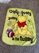 Northwest Winnie the Pooh Blanket Ooey Gooey In My Tummy Honey Bees Green