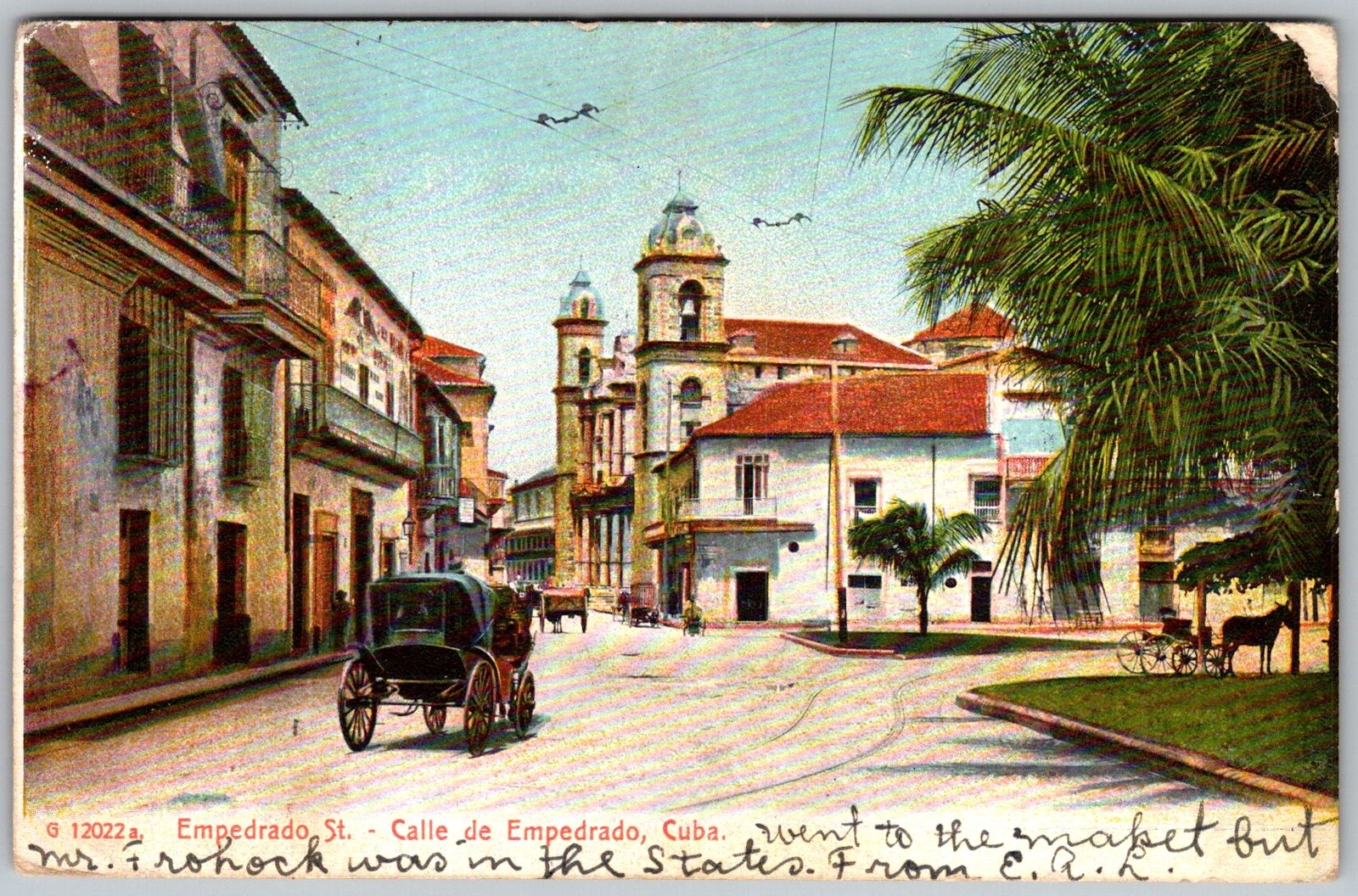 Antique Postcard Calle DE Empedrado Street Havana, Cuba 1900s