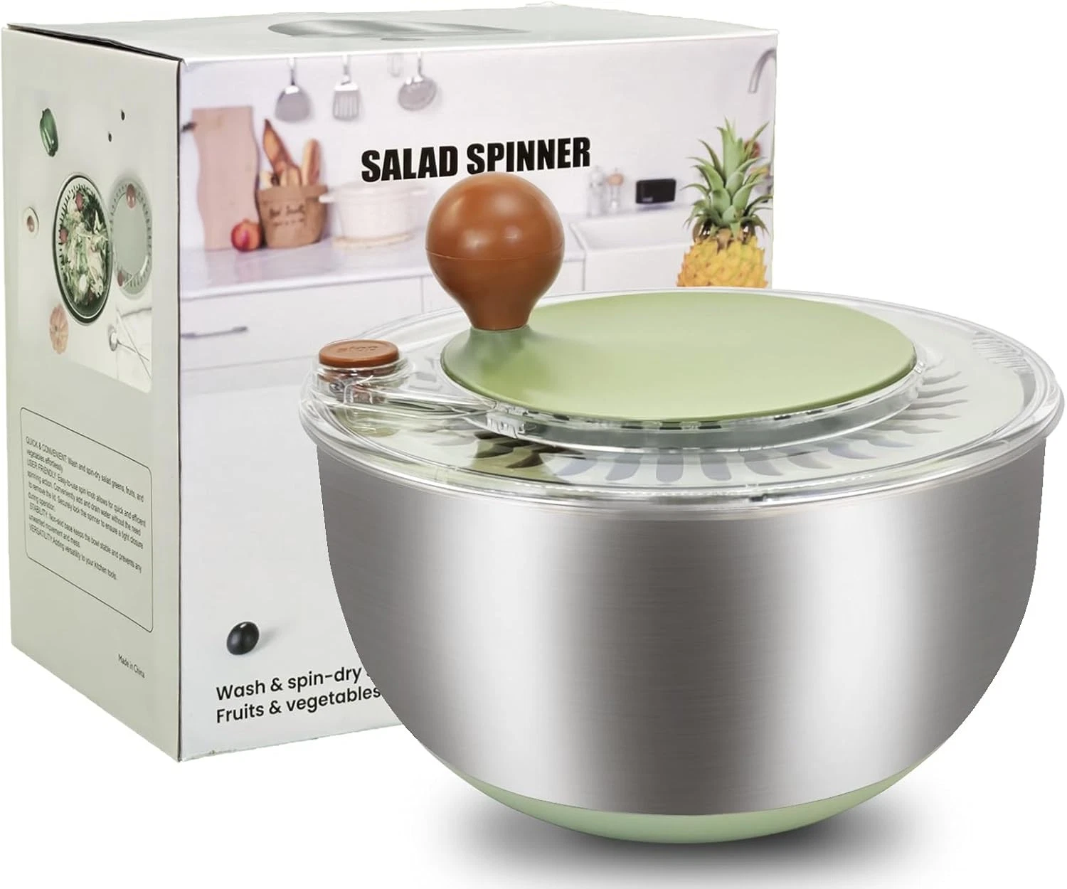 5.3Qt Stainless Steel Salad Spinner Salad Spinner Stainless Steel W/ Stop Button
Opens in a new wind