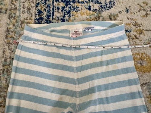 Hanna Andersson Blue White Stripe Long John Pajamas PJ Set Sz 14 Organic Match - Picture 10 of 10