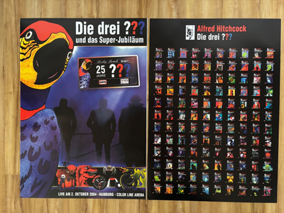 2 alte DIN A1 Poster - die drei Fragezeichen - Hitchcock - drei ??? Sammlung RAR