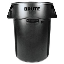 Rubbermaid Commercial Vented Round Brute Container, 44 gal, Plastic, Black
