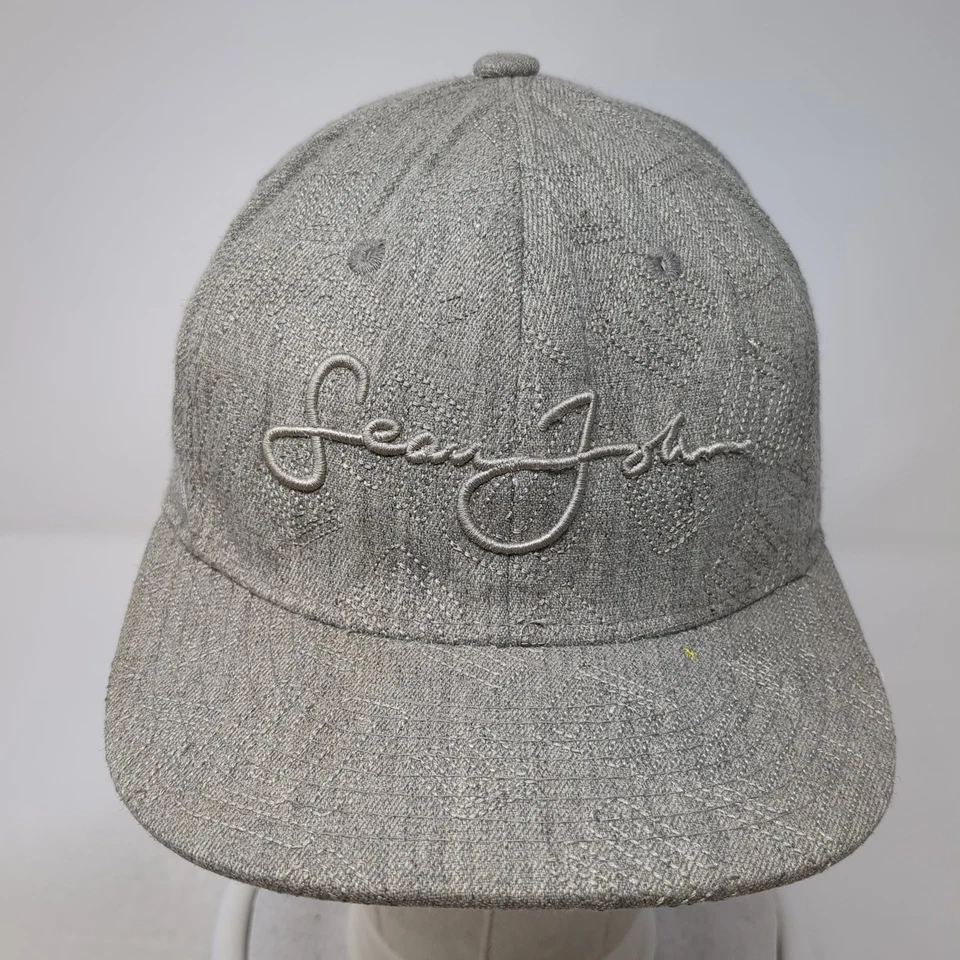 Sean John 修身棒球帽灰色均码刺绣通风孔 6 面板 — 第 2/4 张图片