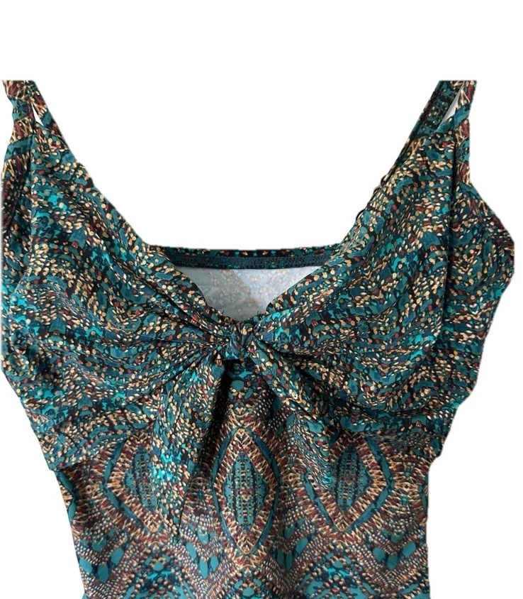 Miraclesuit Pin-up Sz 10 One Piece Swimsuit Underwire Slimming Nile Blue NWOT - Image 3 of 4