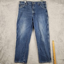 Vintage Dickies Jeans Mens 36x32 Blue Relaxed Fit Straight Carpenter Workwear