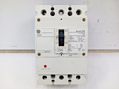 GE Record Plus 20 Amp Circuit Breaker 3 Pole 600Y/347 VAC 35kA FBV36TE020RV