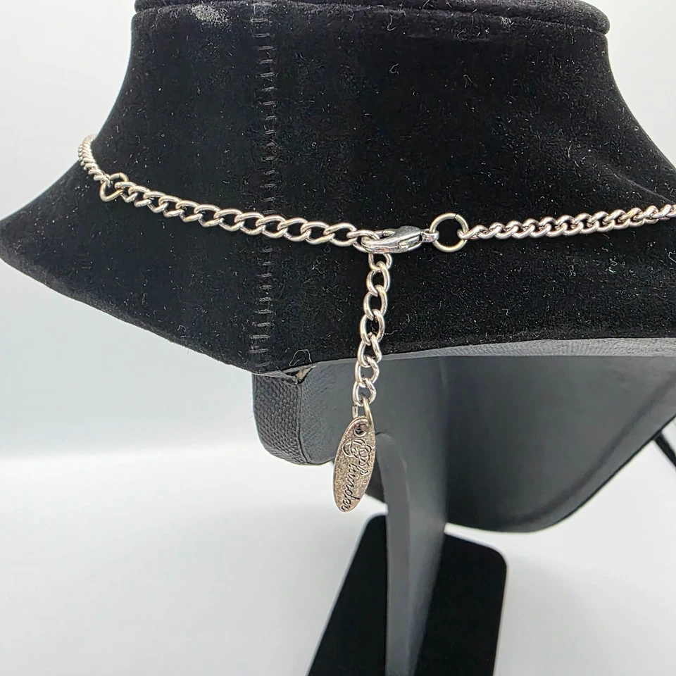 Collar Colgante Mujer Plunder Tono Dorado Blanco Estrás Lágrima 22" Foto 4 de 4