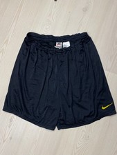 Nike Black Mesh Athletic Vintage Basketball Shorts Men’s Yellow Swoosh Logo