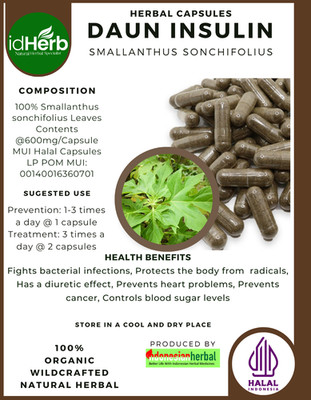 [idHerb] 100-800 Kapseln Yacon Insulinblätter Smallanthus Sonchifolius Bio