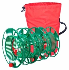 SIMPLE LIVING SOLUTIONS 238887 Green Plastic Christmas Light Reels with Red Stor