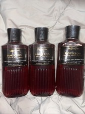 3 X Bath Body Works BOURBON Mens Collection Lot 3-in-1 Hair Face Body Wash