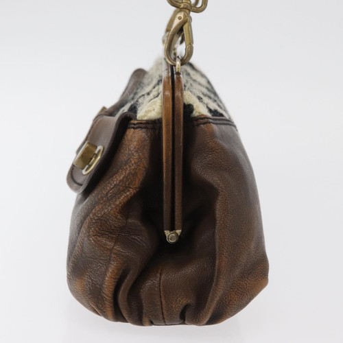 Miu Miu Hand Bag Leather Brown Silver Auth 179018V - Picture 5 of 24